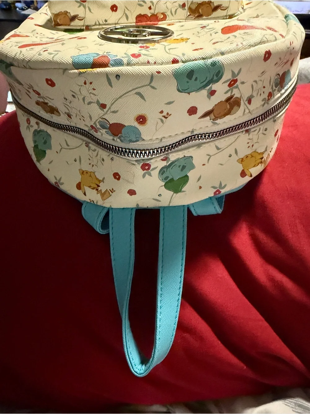 Pokémon Pattern backpack– Cream with Multi-Color Characters